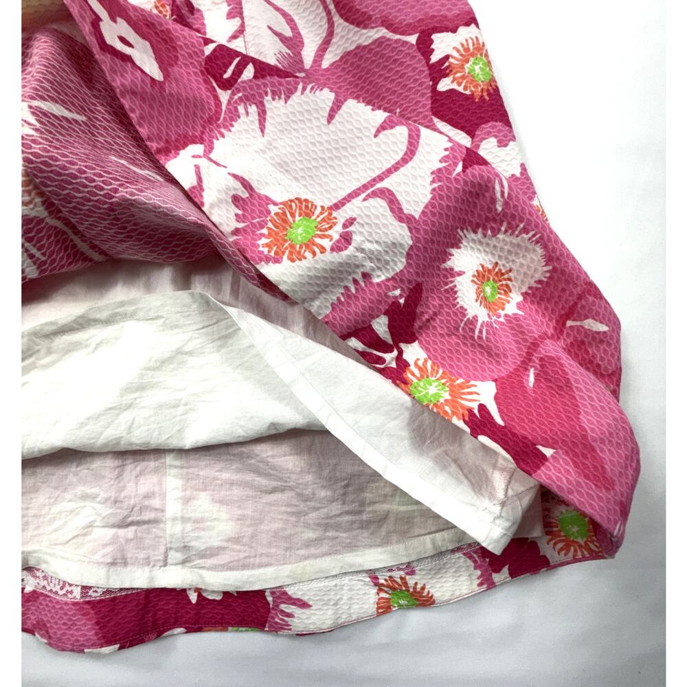 Lilly Pulitzer hotty pink cherry bloom begonias strapless pleated dress Sz 4 - Picture 8 of 16
